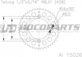 Esjot Aluminium-Kettenrad Suzuki RM80 1984–2001 RM85 2001–2014 Yamaha YZ80 1993–2001 YZ85 2002–2017