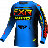 FXR 2024 Clutch MX Jugend Motocross Trikot Infernoblau / Schwarz / Fluor-Gelb / Orange