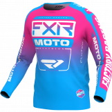 FXR 2024 Clutch MX Jugend Motocross Trikot Cyan / Pink