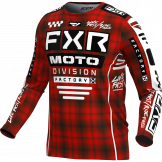 FXR 2024 Podium Gladiator MX Motocross Trikot, kariert, Rot/Schwarz / Weiß