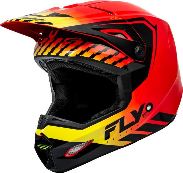 Fly Racing 2024 Kinetic Menace Jugend Motocross Helm Rot / Schwarz / Gelb
