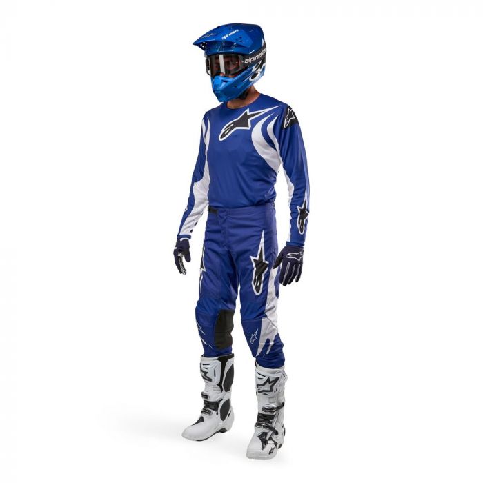 Alpinestars 2024 Fluid Lucent Motocross-Ausrüstung Blau / Weiß