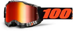 100% 2022 Accuri 2 Geospace Motocross-Brille Schwarz / Orange (Gläser: Mirror Red)