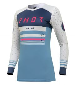 Thor 2024 Prime Blaze Damen Motocross Trikot Blau / Weiß