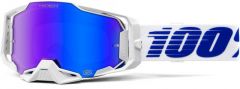 100% 2022 Armega Izi Motocross-Brille Blau / Weiß (Gläser: HiPER Blue)