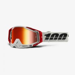 100% Racecraft Motocross-Brille Suez (Linse spiegelrot, Band Sand)