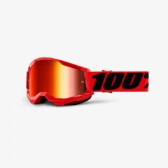 100% 2022 Strata 2 Jugend Motocross-Brille Rot (Linse: Klar)