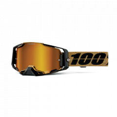 100% 2023 Herbst Armega Motocross-Brille Glory Schwarz / Gold (Gläser: Hiper Mirror Red)