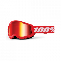 100% 2023 Herbst Strata 2 Jugend Motocross-Brille Rot (Gläser: Mirror Red)