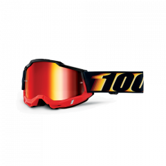 100% 2023 Herbst Accuri 2 Motocross-Brille Stamino2 Schwarz / Rot (Gläser: Mirror Red)