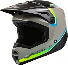 Fly Racing 2024 Kinetic Vision Jugend Motocross Helm Grau / Schwarz